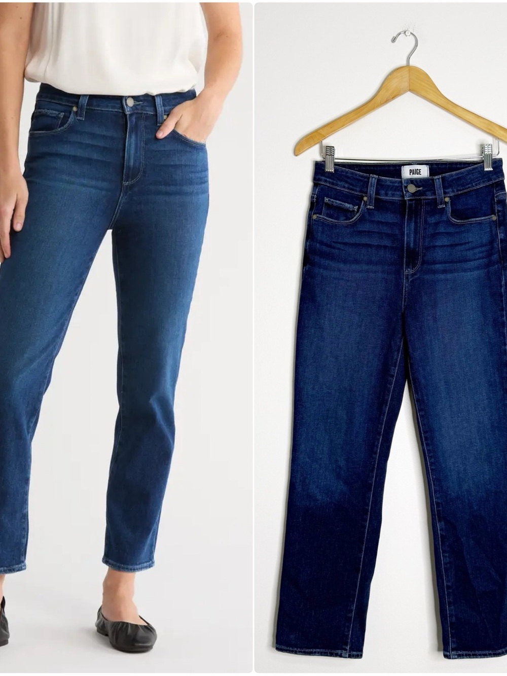PAIGE Sarah Straight Ankle Jeans Size 28 Dark Wash High Rise Stretch